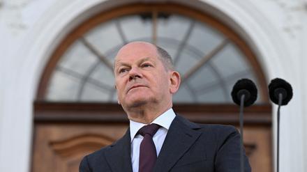 Kanzler Olaf Scholz in Meserberg. 