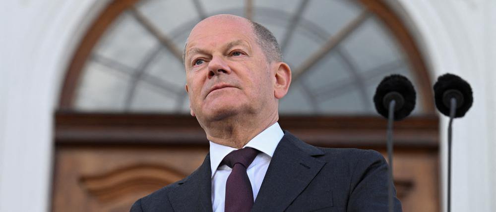 Kanzler Olaf Scholz in Meserberg.