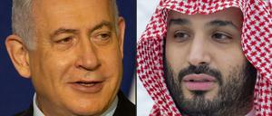 Israels Premierminister Benjamin Netanyahu und der saudische Kronprinz Mohammed bin Salman.