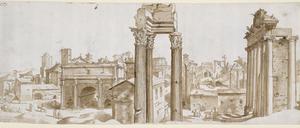 Maarten van Heemskerck, Blick auf das Forum Romanum, um 1532–1536 