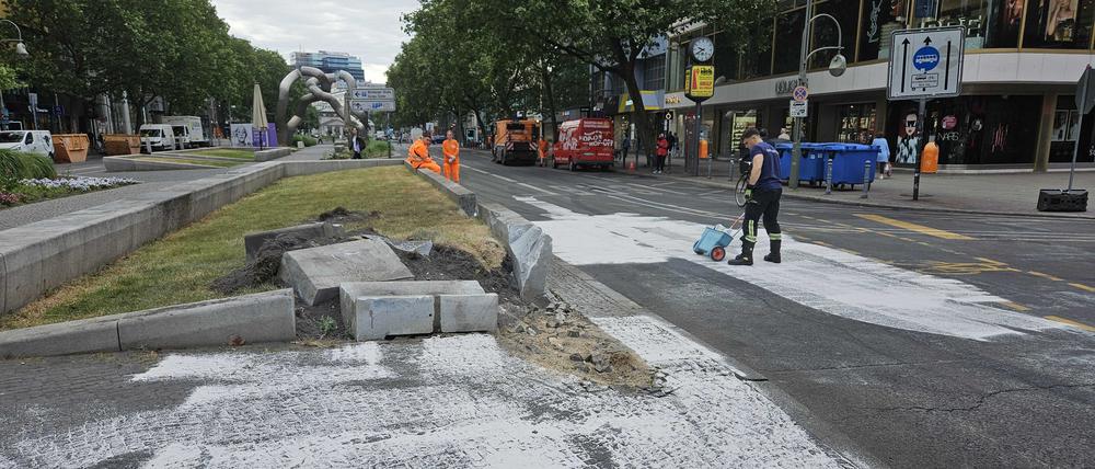 Die Unfallstelle an der Tauentzienstraße.