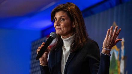 Nikki Haley am 3. März 2024 in Portland, Maine.