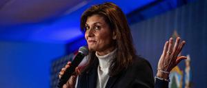 Nikki Haley am 3. März 2024 in Portland, Maine.