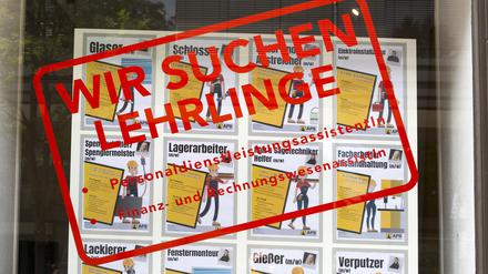 Werbung für Auszubildende.