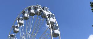 Das 35-Meter-Riesenrad: „Aber die Kabinen sind inzwischen komplett verglast, da können wir auch in der Schloßstraße Fahrstuhl fahren.“