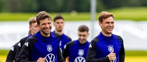 Gute Laune, wo man hinschaut: Das DFB-Team war in Blankenhain um gute Stimmung bedacht.