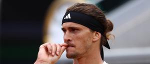 Alexander Zverev in der zweiten Runde der French Open. 