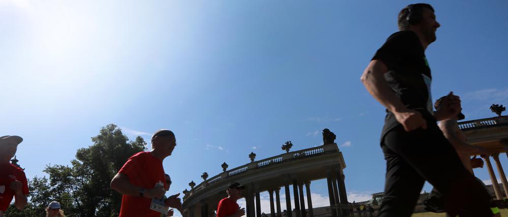 Potsdamer Schlösserlauf der ProPotsdam. Am Schloss Sanssouci.
