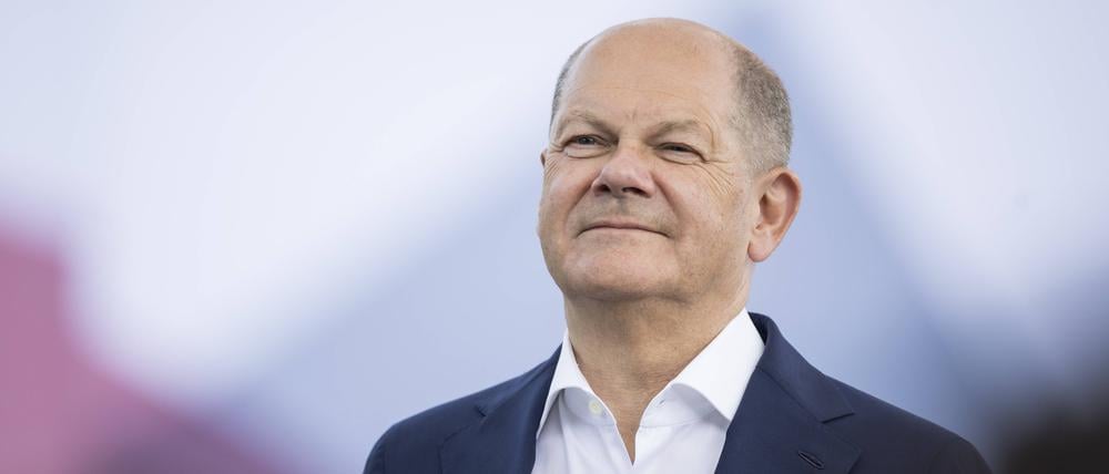 75 Jahre Grundgesetz, Olaf Scholz, Bundeskanzler, SPD, beim Deutschland-Dialog zum Thema Gemeinsam für Demokratie.