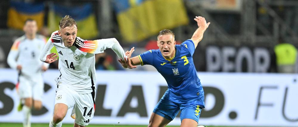 Maximilian Beier (li.) stach gegen die Ukraine heraus.