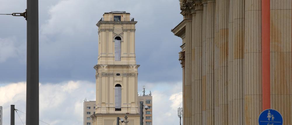 Garnisonkirche Potsdam, Kirchturm ohne Spitze, Baustelle Garnisonkirchturm