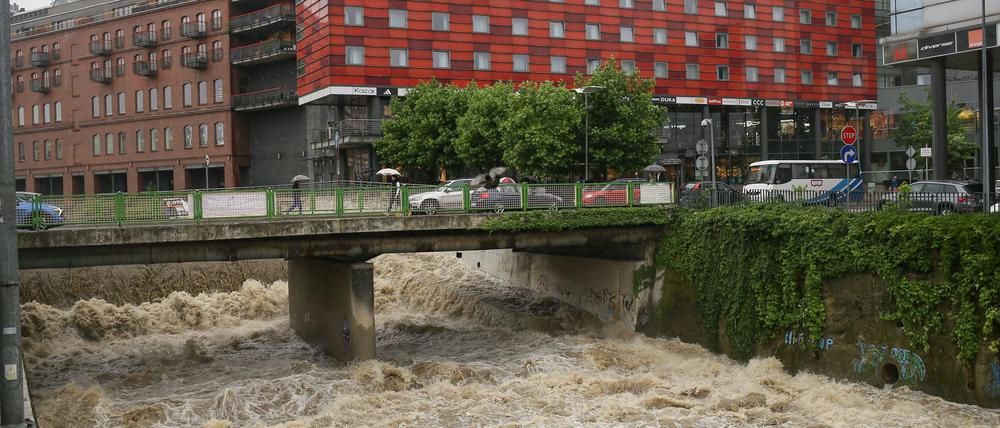  Der Weiße Fluss im Zentrum von Bielsko-Biala. 