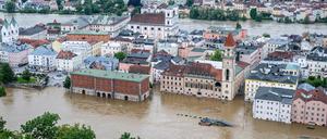 „Stadt unter“ in Passau: Teile der Altstadt wurden vom Hochwasser der Donau überflutet.
