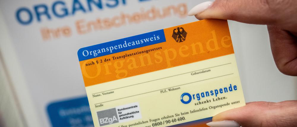 Ein Organspendeausweis.