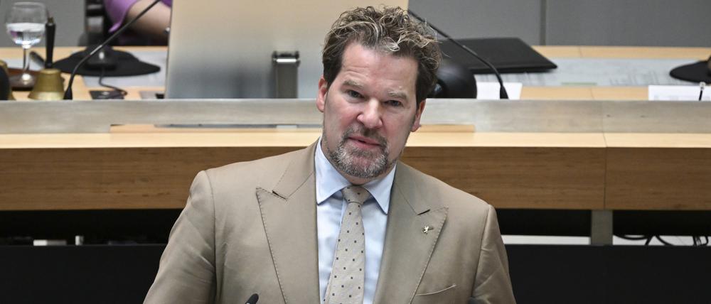 Dirk Stettner (CDU), Fraktionsvorsitzender, in einer Plenarsitzung des Berliner Abgeordnetenhauses.