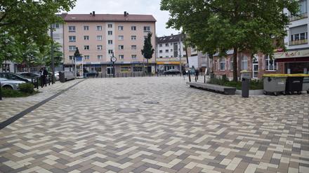 Der Marktplatz in Mannheim-Rheinau.