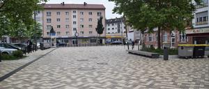 Der Marktplatz in Mannheim-Rheinau.