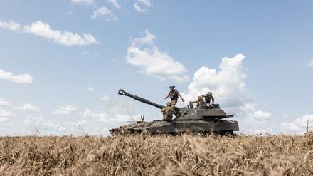 Ukrainische Soldaten in der Nähe von Donezk