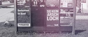 Wahlplakate zur Europawahl 2024 in München. 