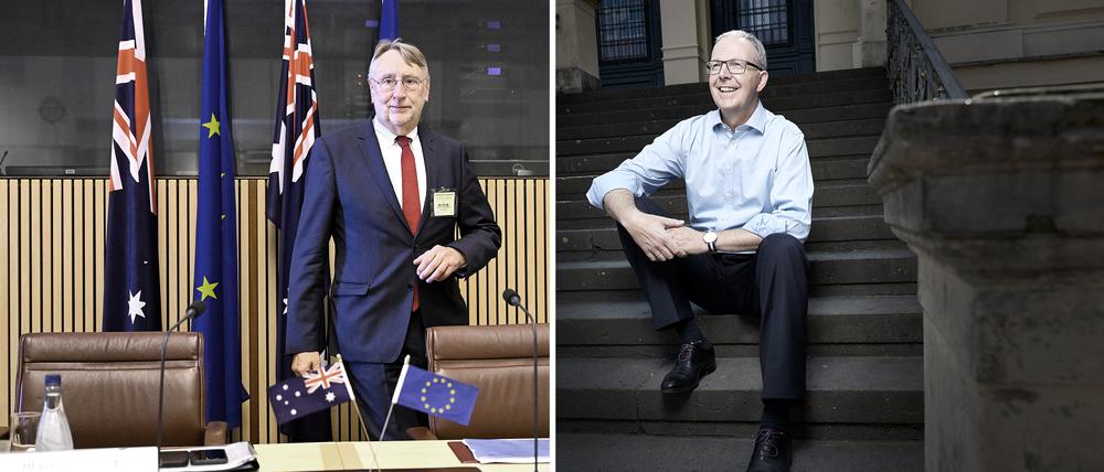 Bernd Lange (links) und Axel Voss bestimmen Europas Geschicke mit. In Deutschland müssen sie trotzdem um Aufmerksamkeit kämpfen.