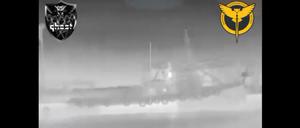Screenshot aus einem Video, das der ukrainische Militärgeheimdienst beim Online-Dienst X (vormals Twitter) gepostet hat.