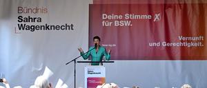 Sahra Wagenknecht beim Potsdamer Wahlkampfauftritt. 