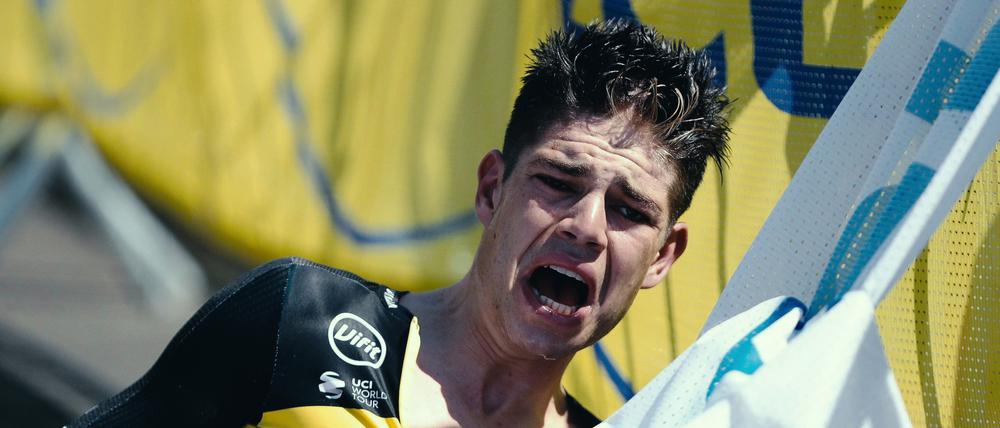 Tour der Leiden. Dem Sprinter Wout van Aert sind die übermenschlichen Anstrengungen ins Gesicht geschrieben. 