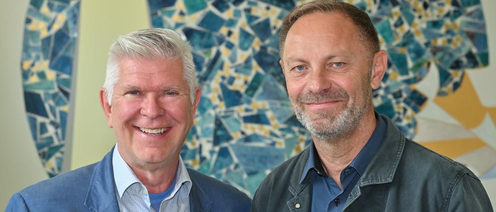 Zweimal Thomas Mix: links der Bürgermeister von Buckow und rechts der Bürgermeister von Podelzig, beide im Kreis Märkisch-Oderland.