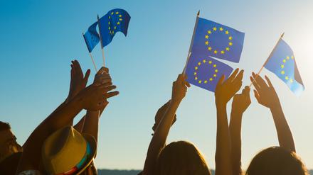 Europäische Flaggen.
