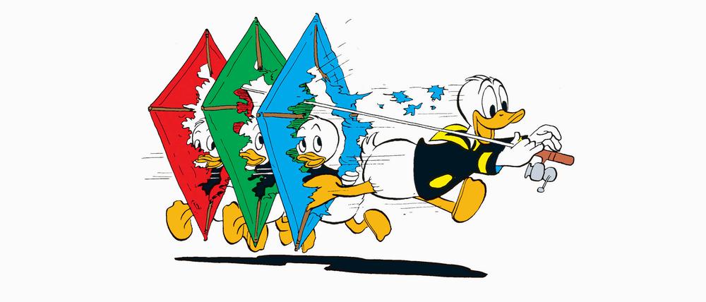 Neben Donald Duck gehören auch seine Nefffen Tick, Trick und Track zum Stammpersonal der Geschichten aus Entenhausen. 