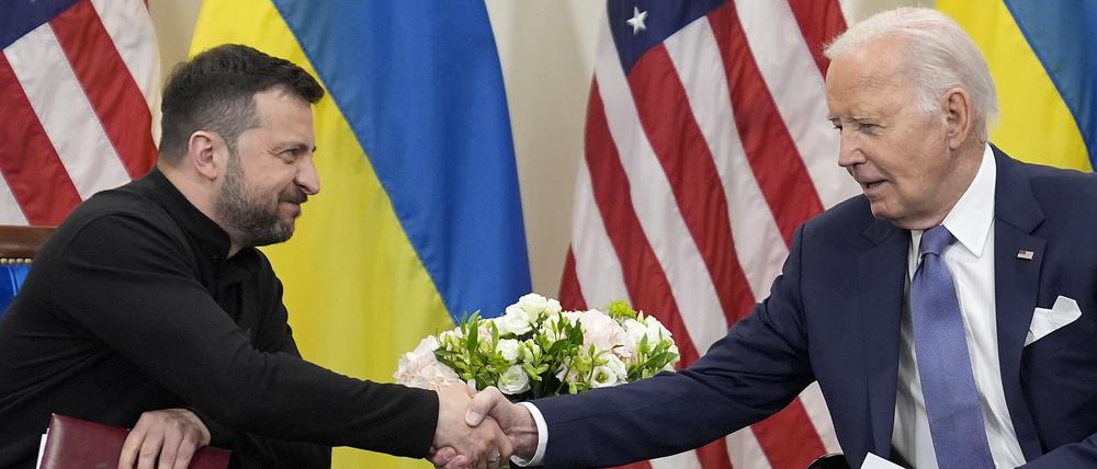 Wolodymyr Selenskyj und US-Präsident Joe Biden.