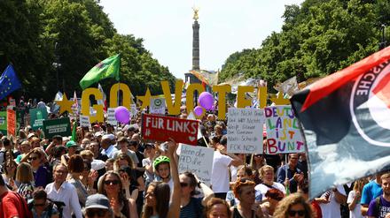 Demonstrierende am 8. Juni in Berlin. 