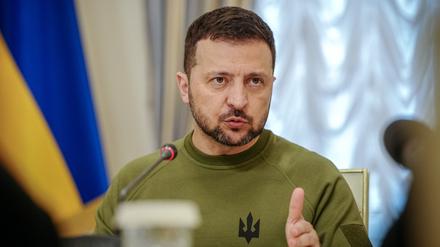 Wolodymyr Selenskyj, Präsident der Ukraine, im Präsidentenpalast in Kiew (Archivbild vom 18.04.2024).