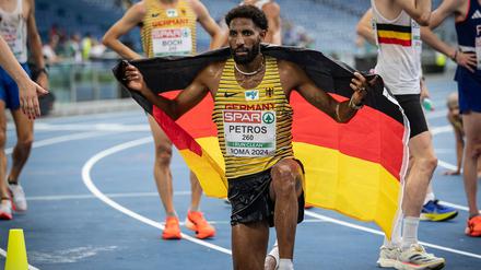 Amanal Petros war überglücklich nach seinem Lauf.