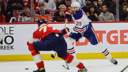 Auch Leon Draisaitl hatte seine Abschlüsse, aber es reichte nicht für ein Tor seiner Oilers.