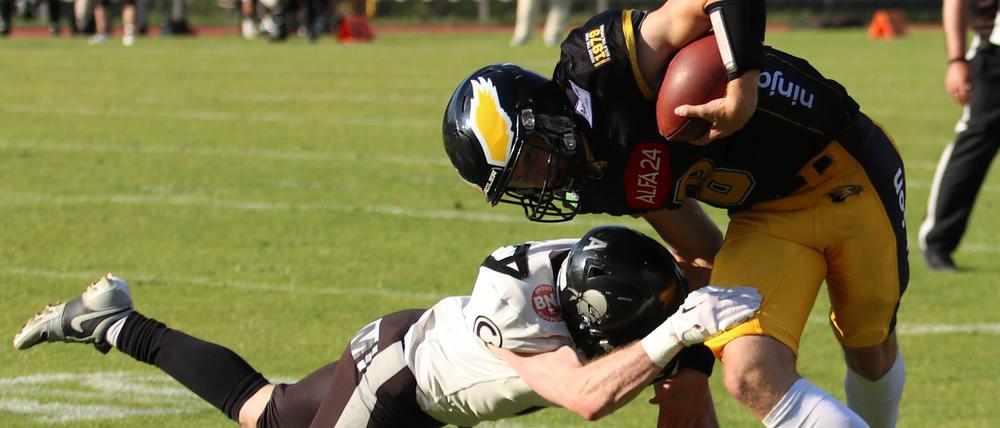 In der zweiten Hälfte stand die Offensive der Adler, sie gewannen das Derby gegen die Charlottenburger Rebels.