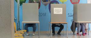 Kommunalwahl in Potsdam. Wahllokal Wohngebiet Am Schlaatz.