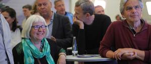 Gute Stimmung bei den Grünen: Saskia Hüneke und Hermann Voesgen-Wieczorek am Wahlabend im Potsdam Museum. 