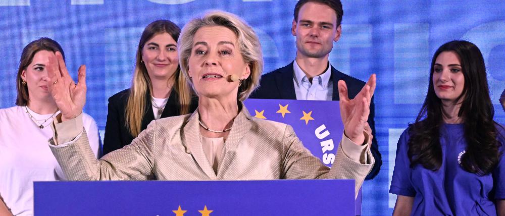 Die bisherige EU-Kommissionspräsidentin Ursula von der Leyen. Lässt sie sich mit den Stimmen der Rechtspopulisten und Rechtsextremen wiederwählen?
