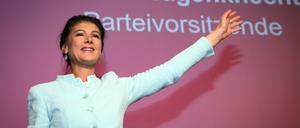 Die erste bundesweite Wahl ist geglückt: Sahra Wagenknecht am Abend der Europawahl in Berlin.