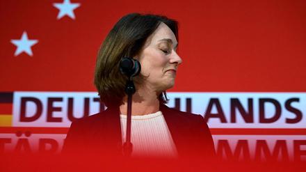 Katarina Barley beim Europawahlabend der SPD im Willy-Brandt-Haus.