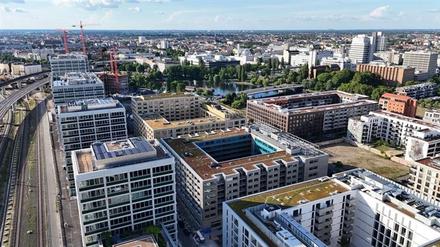 Das Quartier Heidestraße in der Europacity von oben