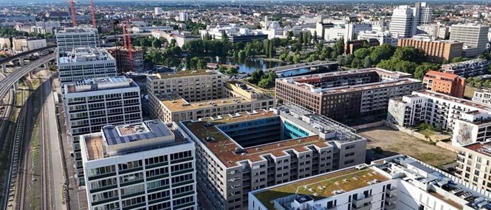 Das Quartier Heidestraße in der Europacity von oben