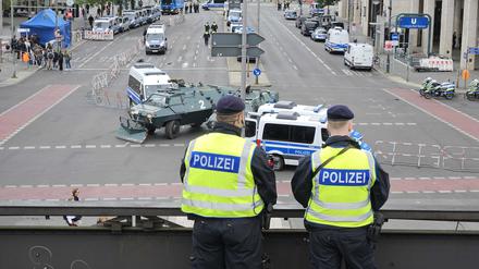 Gesperrte Straße in Berlin