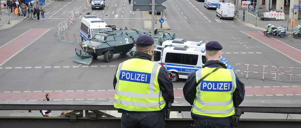 Gesperrte Straße in Berlin