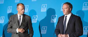 Friedrich Merz und Mario Voigt beim CDU Thüringen Jahresempfang im Club Central. Erfurt, 15.07.2021
