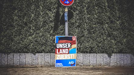 Wahlplakat der AfD zur Europawahl in Hamburg, Deutschland *** AfD election poster for the European elections in Hamburg, Germany