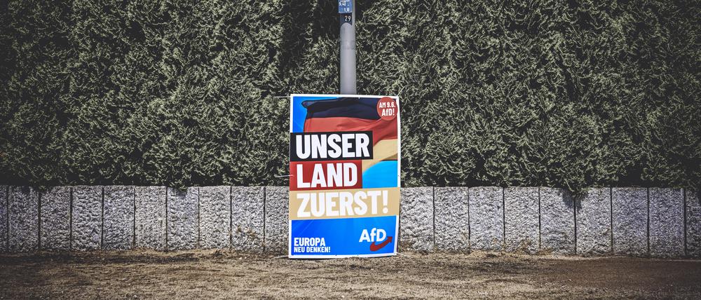 Wahlplakat der AfD zur Europawahl in Hamburg, Deutschland *** AfD election poster for the European elections in Hamburg, Germany