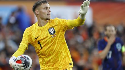 Bart Verbruggen von Brighton & Hove Albion hat im vergangenen Herbst sein Debüt in der Elftal gefeiert. Es gilt als äußerst talentierter Torhüter.