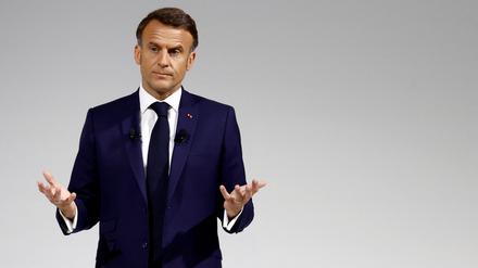 Frankreichs Staatschef Emmanuel Macron bei einer Pressekonferenz am Mittwoch.